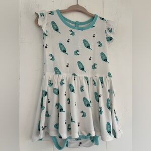 Kyte Baby Retired CUDDLE Otter Short Sleeve Bodysuit Twirl Dress Sz 18-24 Months